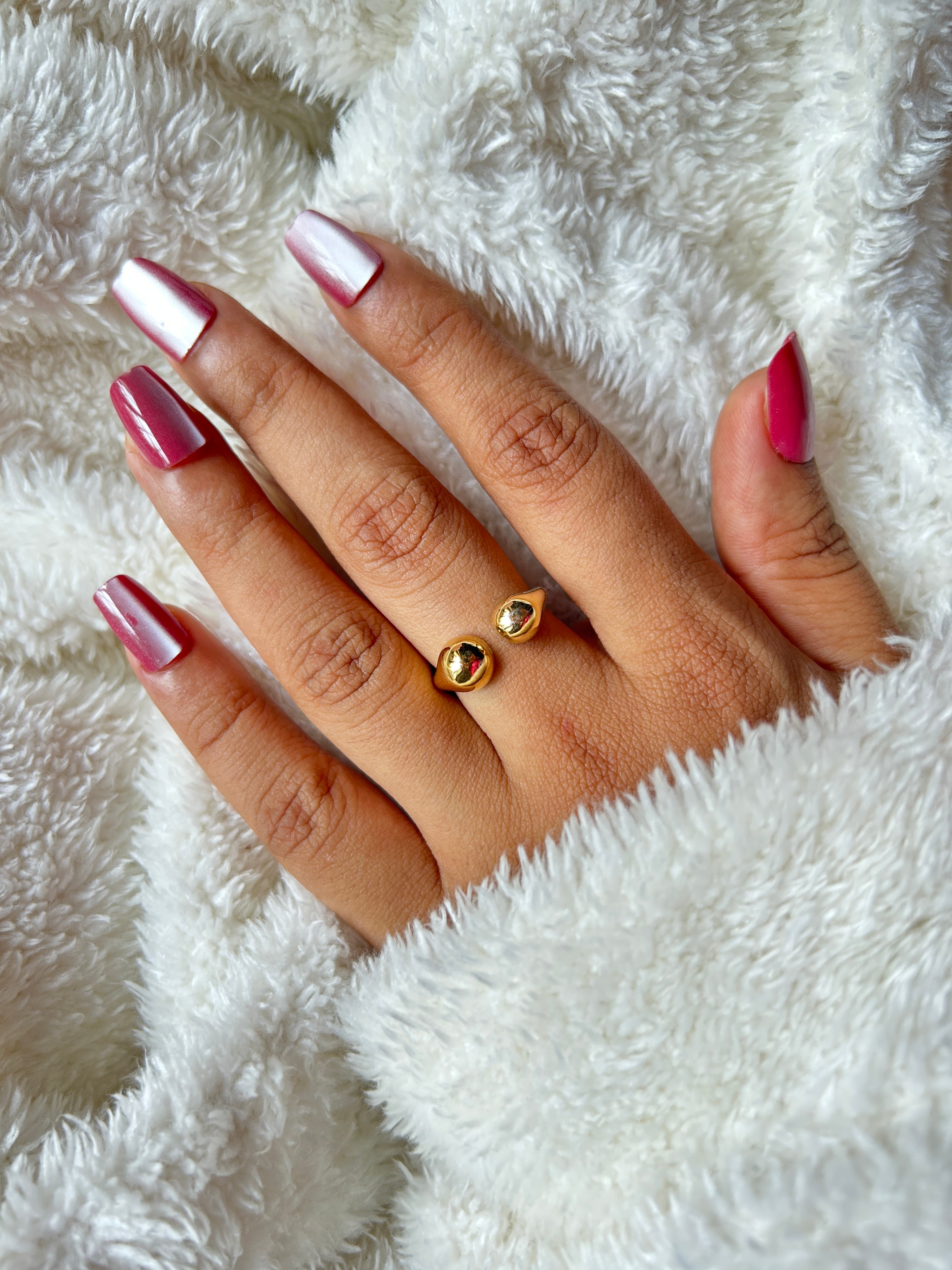 Golden Duo Sphere Ring