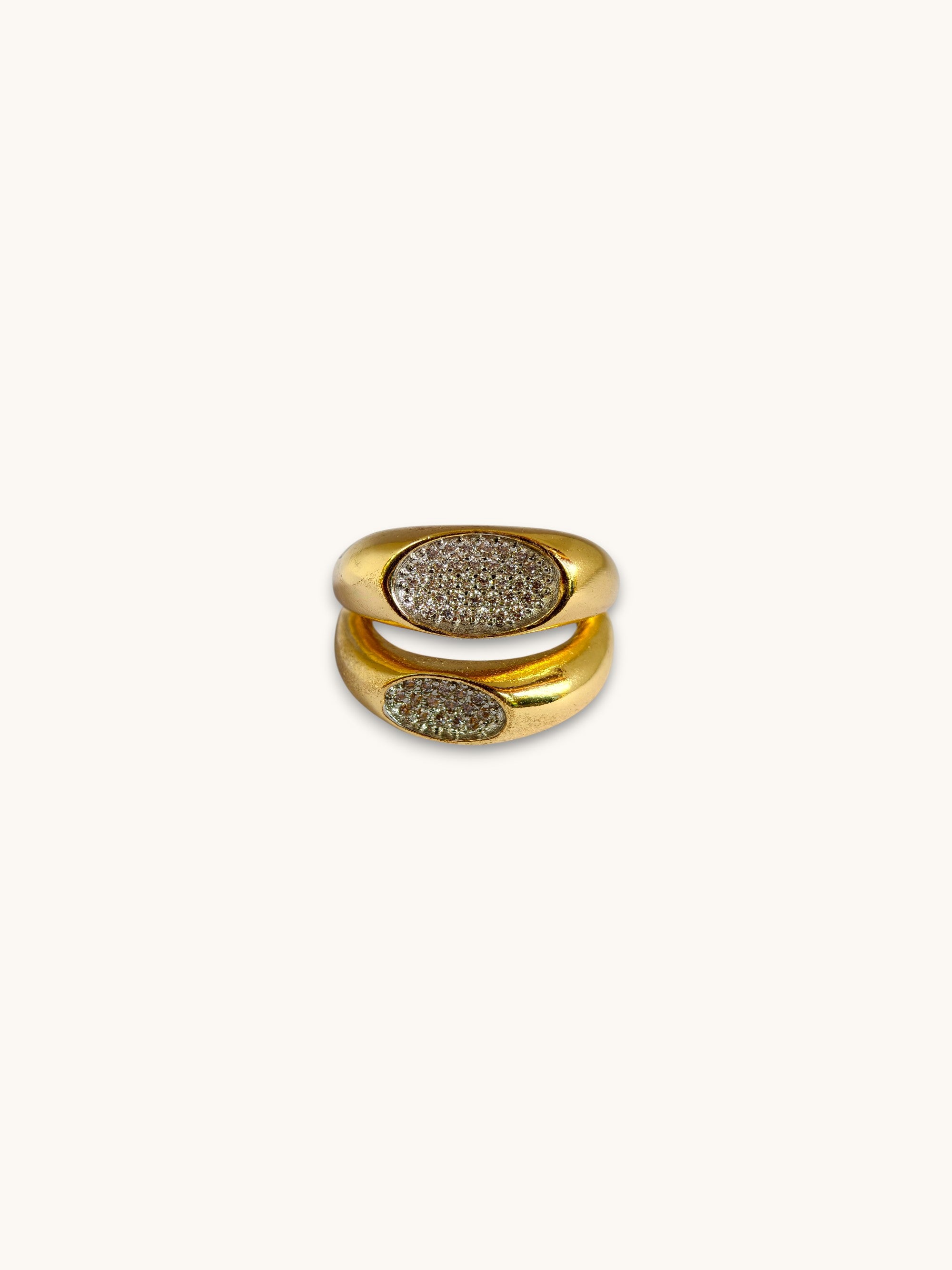 Golden Halo Pavé Ring