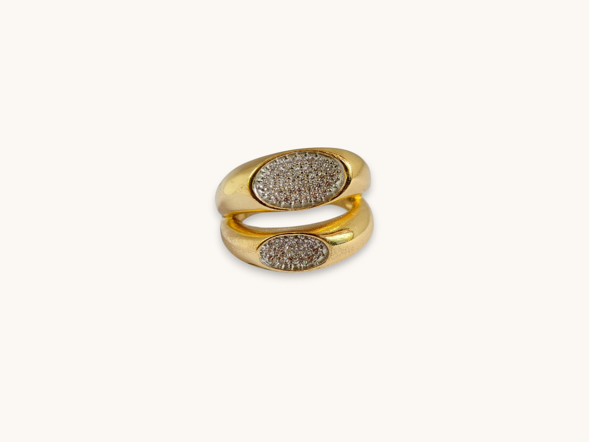Golden Halo Pavé Ring