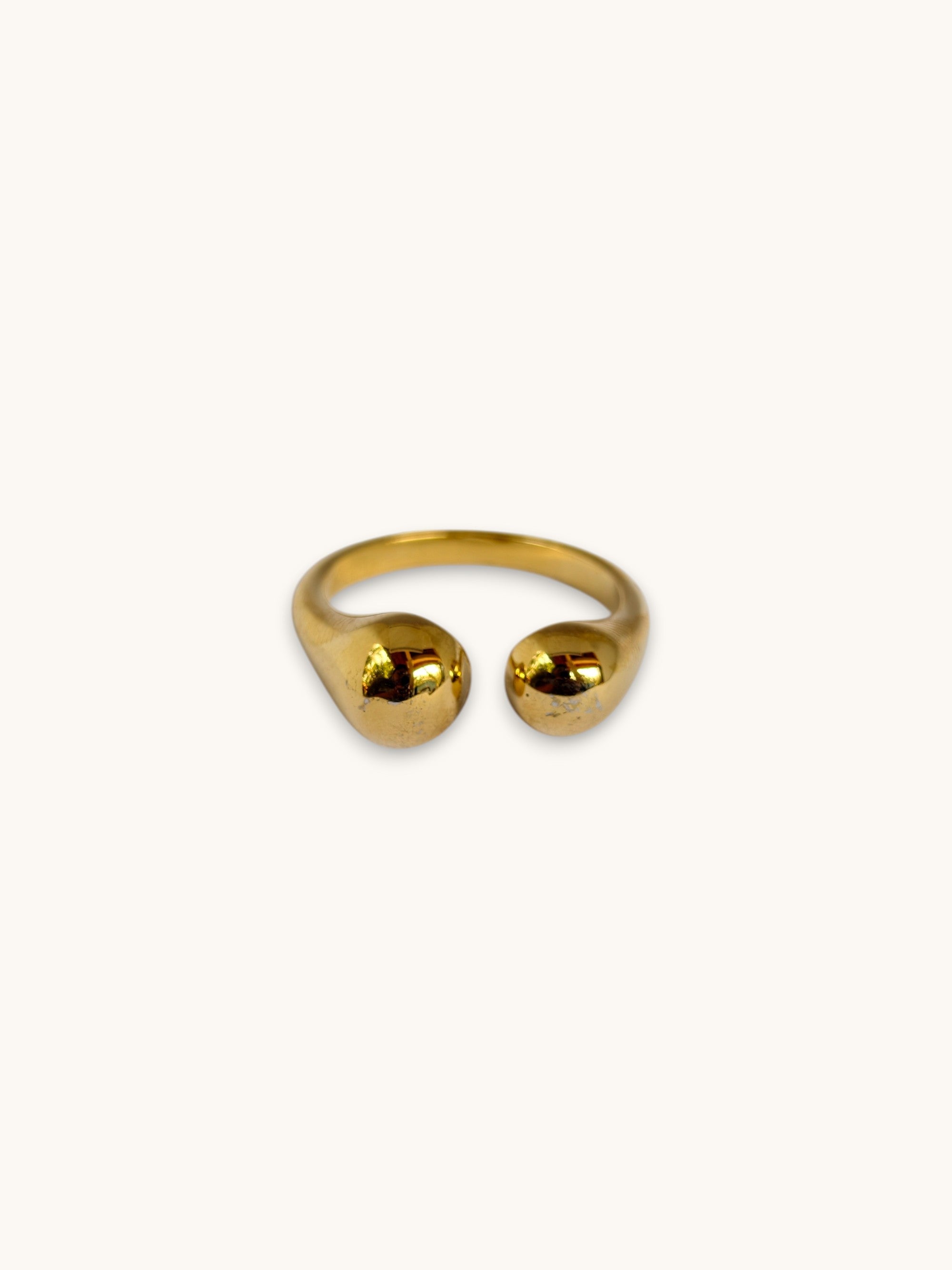 Golden Duo Sphere Ring