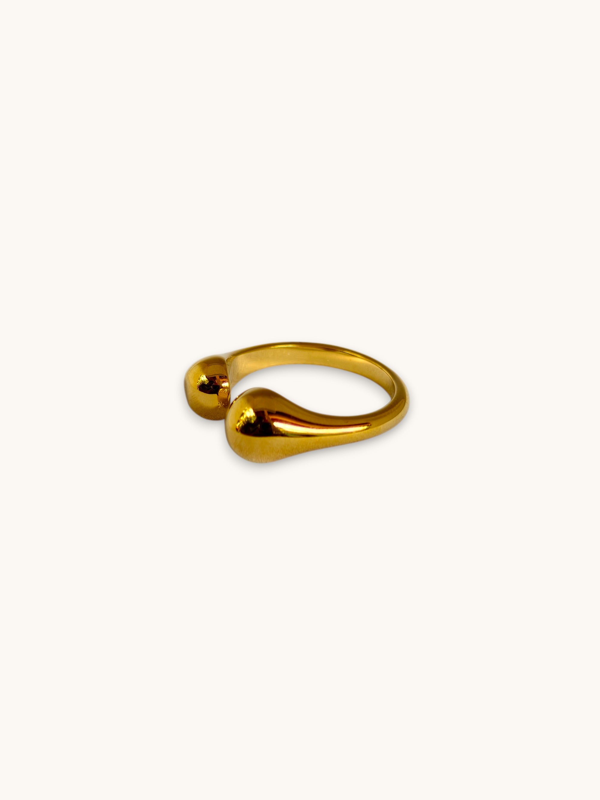 Golden Duo Sphere Ring