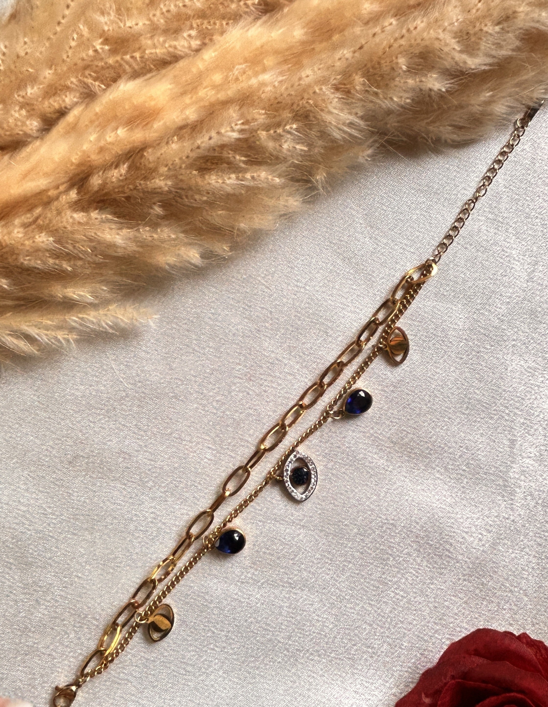Layered Evil Eye Bracelet