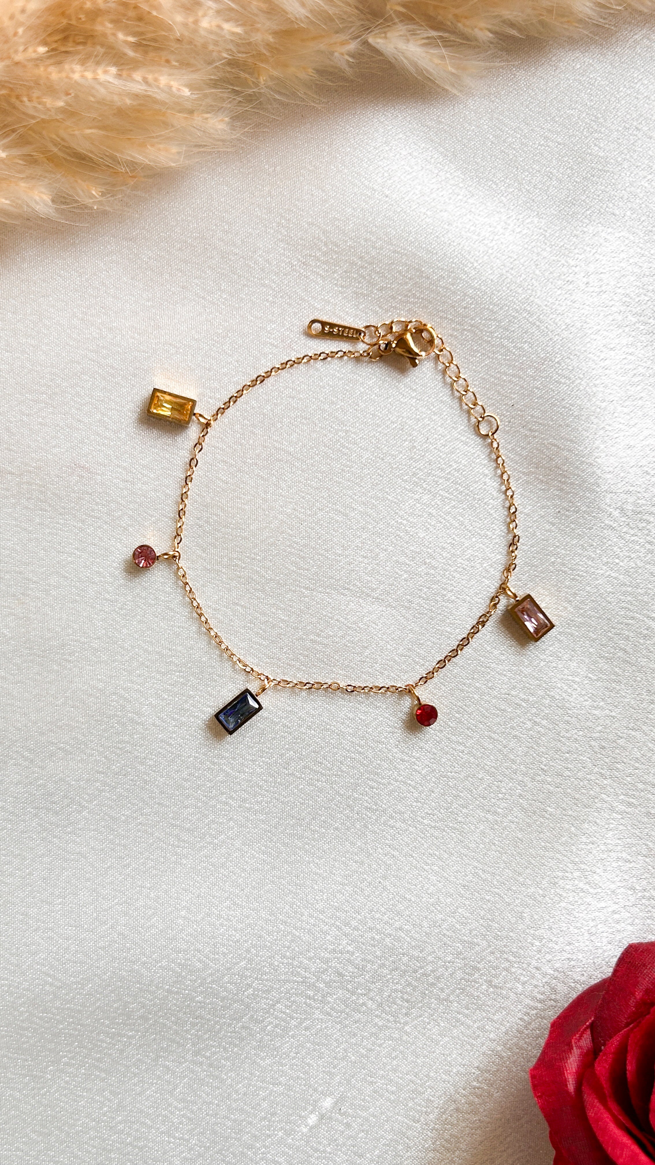 Multicolour charm bracelet