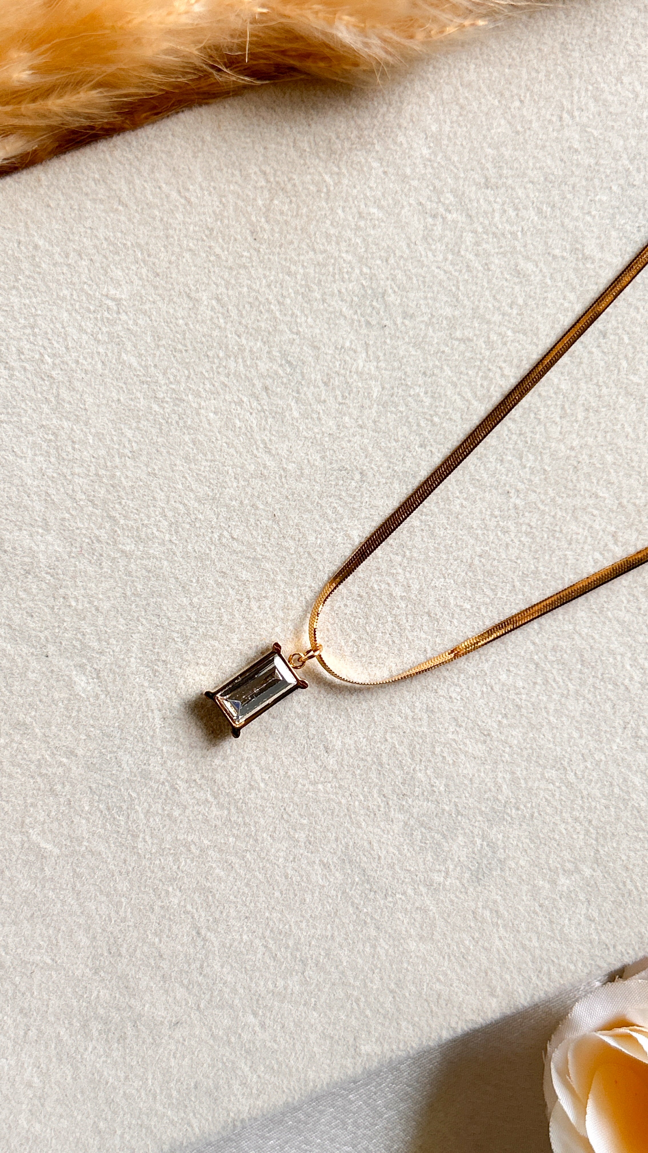 Delicate white Pendant Necklace