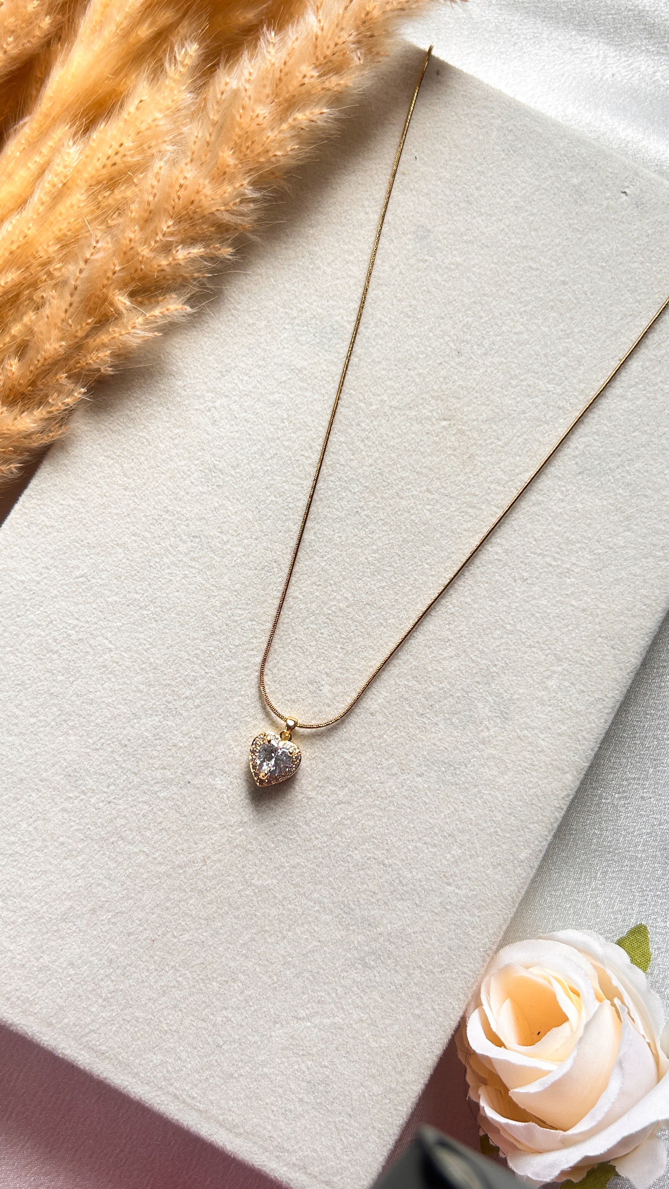 Heart Stone Pendant Necklace