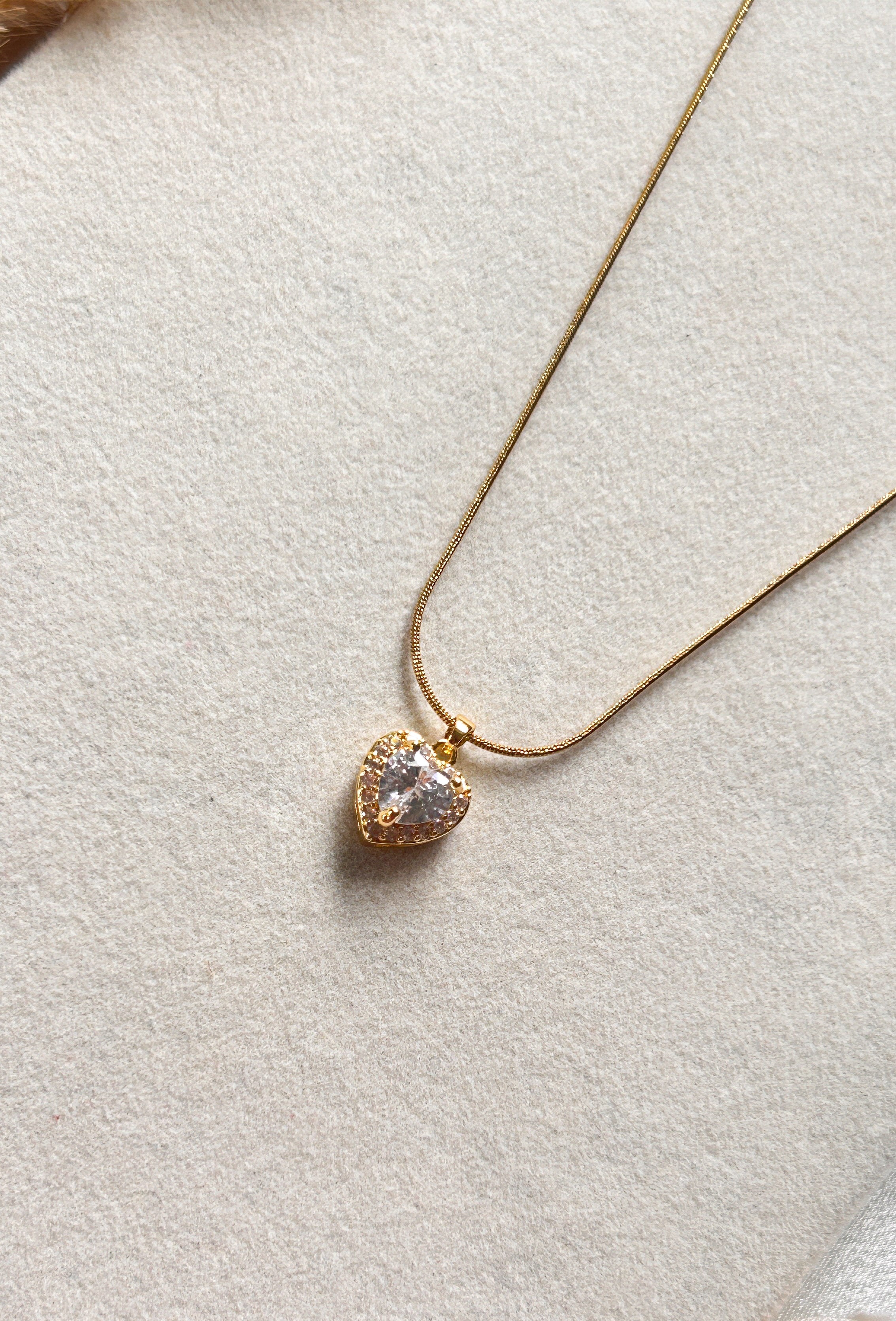 Heart Stone Pendant Necklace